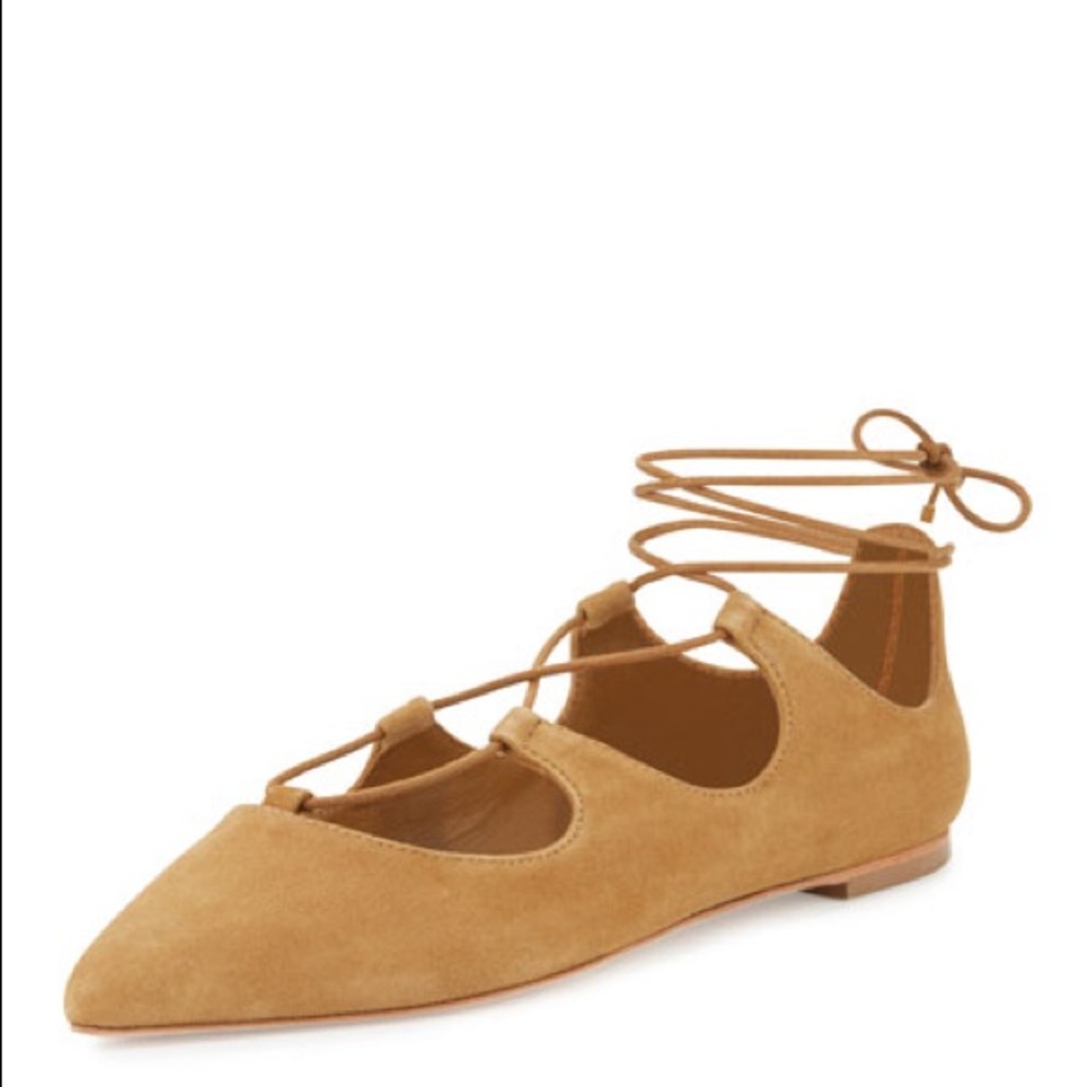 Loeffler Randall Amira Lace-up Flats in Sienna